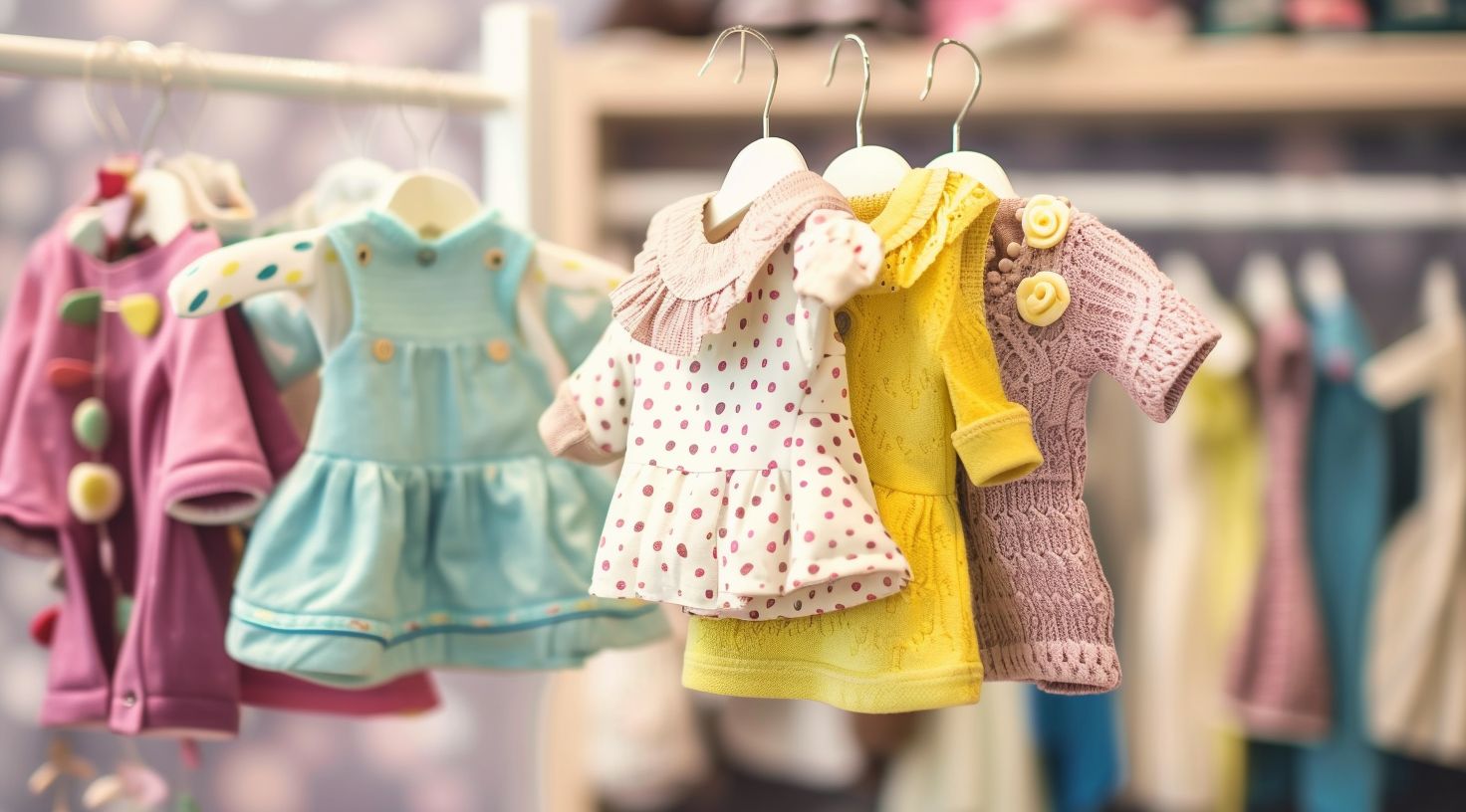 adorable newborn clothes on rack